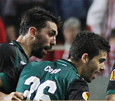 José Antonio Caro, anoche al término del partido. Foto: web oficial del Real Betis.