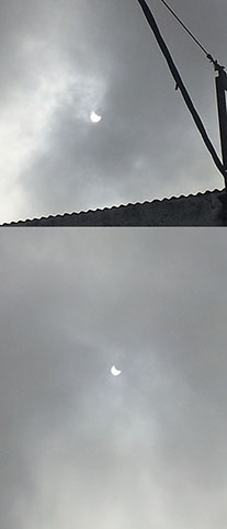 El eclipse de sol, visto hoy desde Estepa. Fotos: Remedios Camero.